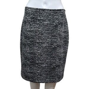 Tahari Skirt‎ Womens 8 Black White Marled Pencil Casual Business Office Preppy